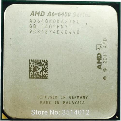 AMD A6-Series A6-6400K A6 6400 A6 6400K A6 6400B 3.9G 65W Dual-Core CPU Processor AD640KOKA23HL/AD640BOKA23HL Socket FM2