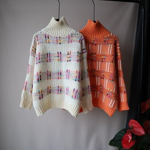 Japanese female qiu dong joker web celebrity sweater knitted turtleneck set of head wear outside 2020 new winter