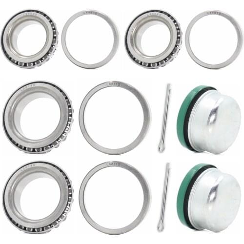 2 Set 1-3/8'' 1-1/16'' Axles Trailer Wheel Hub Bearings Kit, L44649/10 L68149/10,171255TB Seal, Dust Cover and Cotter Pin