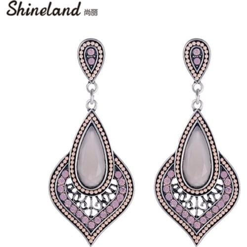 Summer Fashion Charm Ethnic Pink Yellow Oval Love Multicolor Bead Large Bohemia Style Drop Dangle Earrings for Women Best Gifts