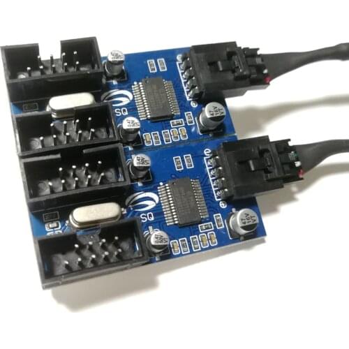 Motherboard USB 2.0 9Pin 1 to 4 Header Male Splitter Extension PCB Chipset PC Case Internal Enhanced Extender 30cm