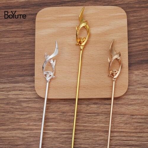 BoYuTe (10 Pieces/Lot) 16*45MM Metal Alloy Hair Stick Materials Vintage Style Handmade Diy Jewelry Accessories Wholesale