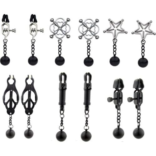 Metal Ball Nipple Clamps Chain Labia Clips Flirting Teasing Sex Flirt Bondage Kit Slave Sex Toys For Couples Bdsm Accessories 18