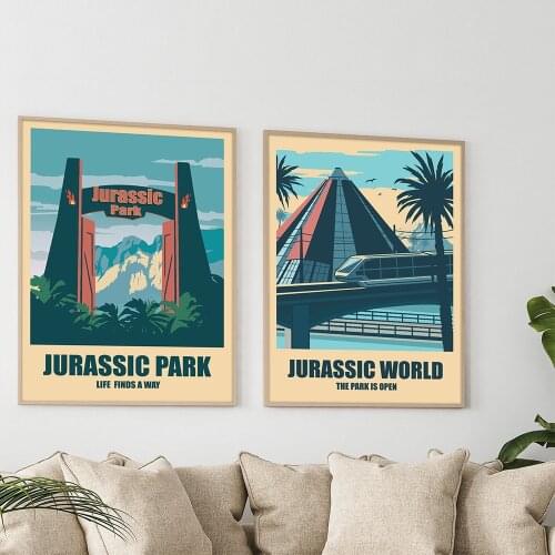 Minimalist Abstract Jurassic Dinosaur Park Art Canvas Painting Nordic Posters and Prints Wall Pictures for Living Home Decor