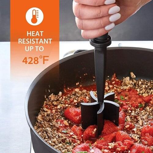 Multifunctional Heat Resistant Meat Masher Nylon Hamburger Chopper Ground Meat Chopper Utensil Non Stick Cookware