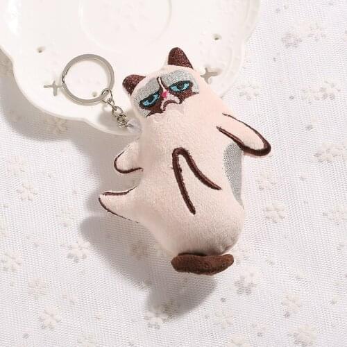 1PC Fashion Keyring the Multicolor Stuffed Animal Soft Unicorn and Cat Keychain Stereoscopic Keyring for Woman Bag