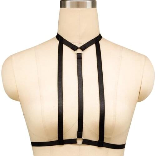 Soft Cage Bra Elastic Adjust Tops Bondage Breast Harness Bdsm Goth Fetish Lingerie Women Black Sexy Harness Belt Body Harness