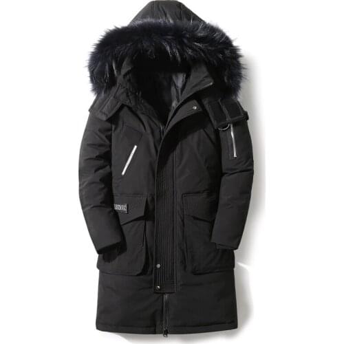 New Winter Mens Down Jacket Quality Detachable Fur Collar Males Jackets Thick Warm Windproof Outdoor 80% Down Jackets Coat