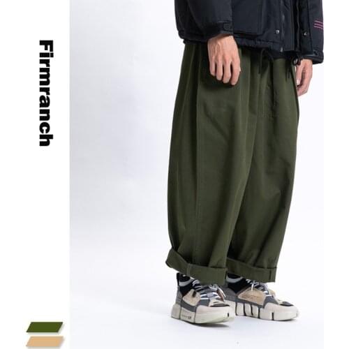 Firmranch New Spring Men/Women Amekaji Oversize Casual INS Hot Wide legs Pants Super Loose American Causal Japanese Trousers