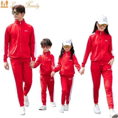 Mother Daughter Jacket Pants Set Family Matching Outfits Spring Autumn Father Son Clothes Set Family Clothing Men Women Children