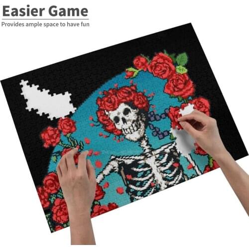 Pixel Art Skeleton And Roses Grateful Dead Jigsaw Puzzle ChildrenS Educational Toys Gift Adult Hobby Game Toy Pixel Art Punk