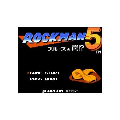Rockman 5 - Blues No Wana! Region Free 60 Pin 8Bit Game Card For Subor Game Players