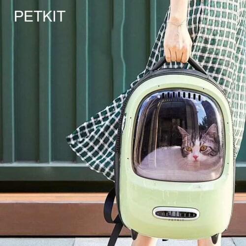 PETKIT Vintage Style Travel Window Pet Cat Backpack Carrier Bag Waterproof Breathable pet travel bag dog cat space capsule