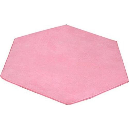 Hexagonal Soft Plush Kids/Baby Playhouse Tent Carpet Children Bedroom Floor Cushion - Pink