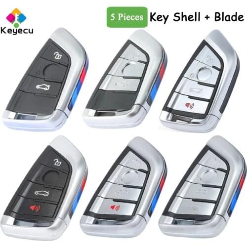 KEYECU Smart Remote Control Car Key Shell Case With 4 Buttons - FOB for BMW G20 G30 G32 G11 G15 G29 2015 2016 2017 2018 2019