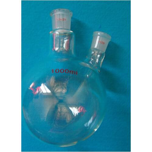 1000ml,24/29,2-Neck,Round Bottom Glass Flask,1 litre,Two Necks,Lab Boiling Vessel