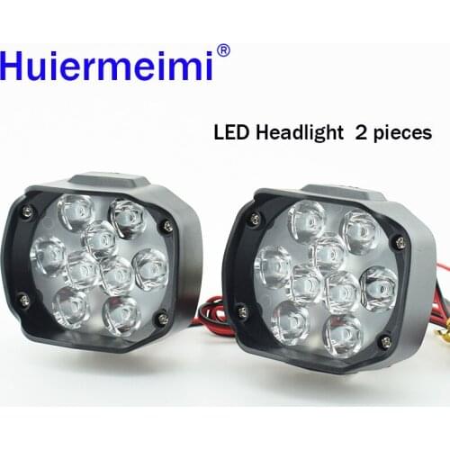Huiermeimi Motorcycle Led Headlight Headlamp Scooter Moto Fog Spotlight 12V 15W LED Motorbike Spot Head Light Auxiliary Lamp DRL
