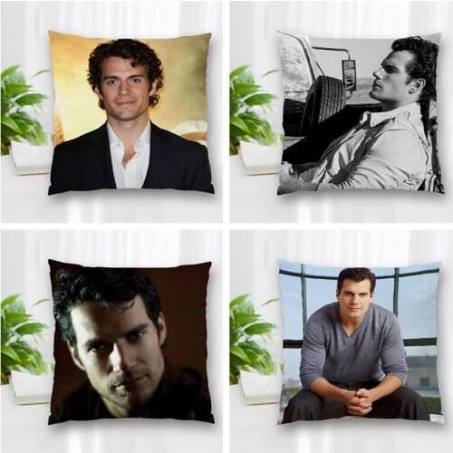 High Quality Custom Henry Cavill Square Pillowcase Zippered Bedroom Home Pillow Cover Case 20X20cm 35X35cm 40x40cm