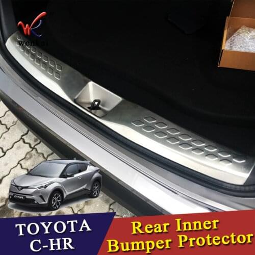 For Toyota C-HR CHR 2016 2017 Stainless Steel Rear Inner Bumper Protector Guard Sill Plate Cover Trim 1pcs Car Styling