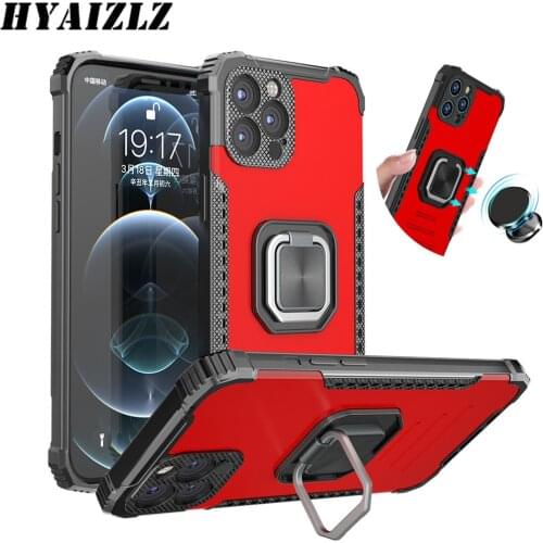 Armor Case Cover for iPhone 12 11 Pro Max SE 2020 XR XS 7 8 6 Plus Magnetic Car Phone Fundas Ring Holder Shockproof Hybrid Coque