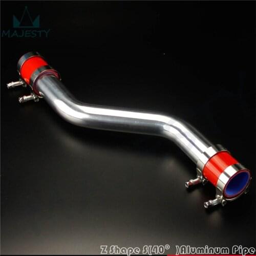 Clamps +60 mm 2.36" Z / S Shape Aluminum Turbo Intercooler Pipe + silicone hose RED