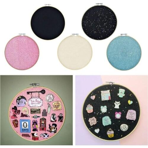 Badge Brooch Display Wall Hanging Pin Display Glitter Board Pin Holder Pin Collection Display Embroidery Hoop