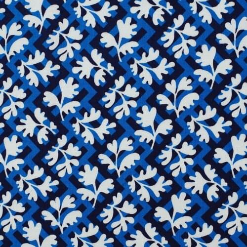 1 yard Cotton Woven Fabric - Lines and leaves (width=145cm)
