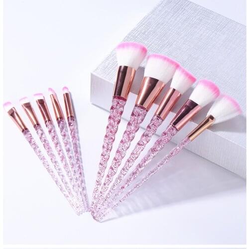 Hot Selling Makeup Brushes Set 10Pcs Foundation Powder Blush Highlighter Eyeshadow Eyebrow Brush Cosmetics Blending Make Up Tool