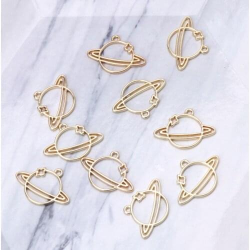 10Pcs Planet UV Blank Frame Pendant Open Bezel Setting Resin Earring Jewelry DIY X7YC