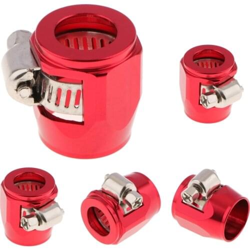 4 Pcs. Anodised Aluminum Hose Clamps Hose Clamps, Φ 13-18mm Adjustable