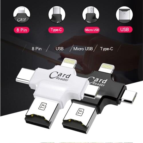 4 in 1 USB/USB 2.0 Type-c/Micro MultiMemory Smart Card Reader Micro SD Card Reader OTG Reader Laptop Accessories For Android