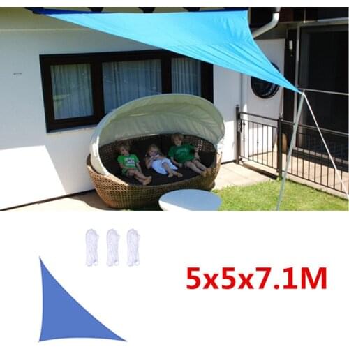 5x5x7.1M Sun Shade Sail Home Outdoor Garden Waterproof Canopy Patio Plant Cover UV Block Awning Decor Sunshade Right Triangle