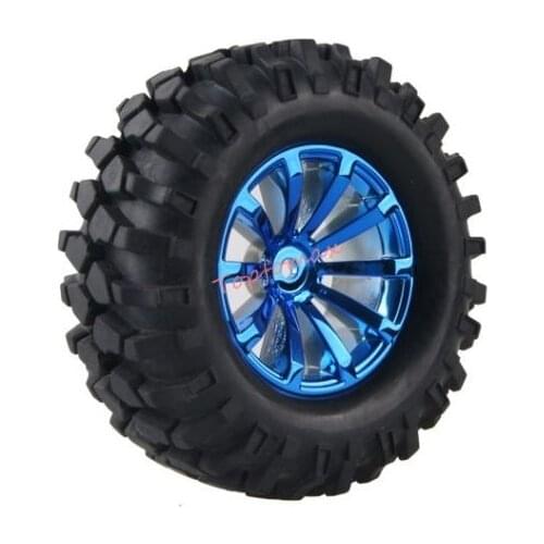 4PCS 1/10 1.9Inch Off Road Climb Rock Car Tires Super Soft 96MM Rubber Tyre plating Wheel Rim Hex 12MM For Tamiya CC01 D90 607