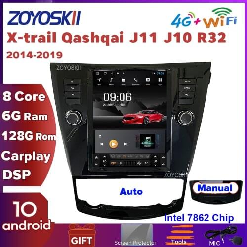ZOYOSKII Android Vertical Tesla screen car gps multimedia radio navigation for Nissan xtrail J10 J11 T32 Qashqai 2011 2012 2013