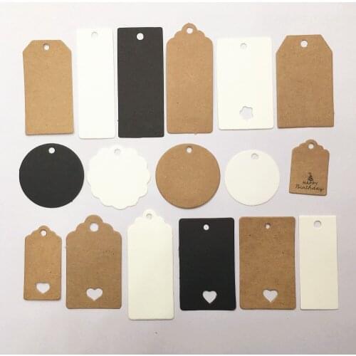 Free shipping 100 pcs A variety of styles Kraft Paper Tags Gift Hang tag DIY Decoration clothing small gift price tag