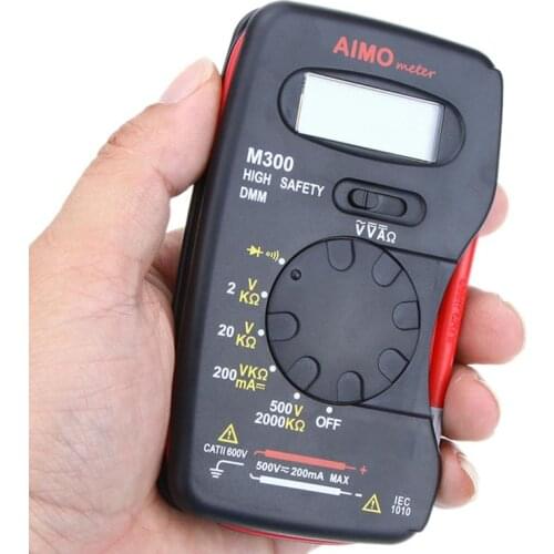 LCD digital multimeter digital tester Buzzer function Pocket-size Mini m300 DMM Digital Voltmeter Ammeter Ohm Multimeter tester