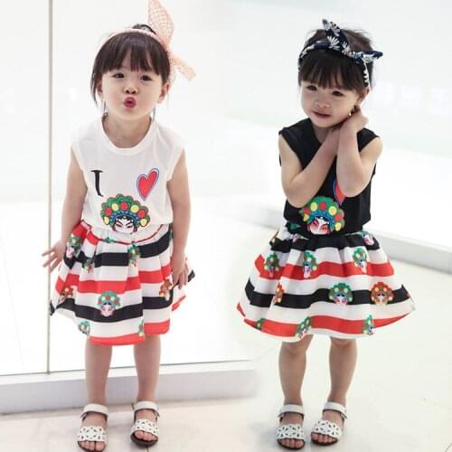 Korean Girl Childrens Garment 16 Summer Wear New Pattern Children Lovely Cartoon Vest T-Shirt Undershirt Shorts 2 Pieces Suit