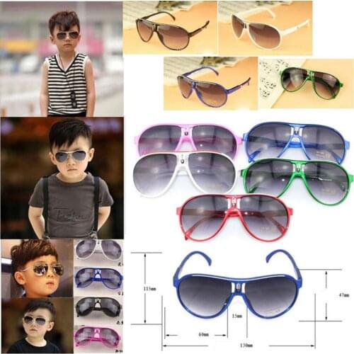 ANTI-UV Kids Sunglasses Child Boys Girls Shades Baby Goggles Glasses Outdoor Multi Frames Retro Children Sun Glasses Black Pink