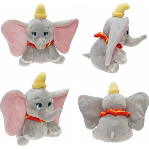 Disney 30cm original Dumbo Plush Cartoon Toys Gray Dumbo Elephant Figure Stuffed Plush Animals Soft Peluche Doll