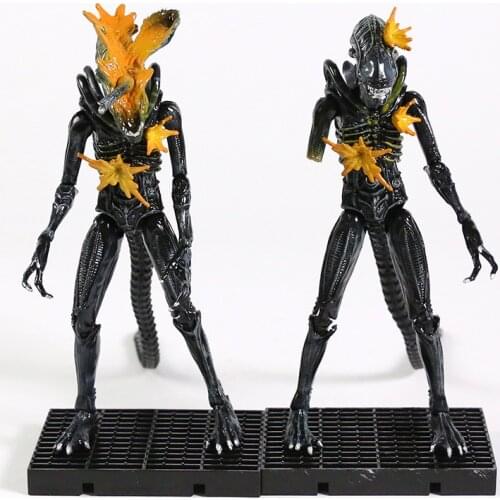 Hiya Toys Aliens Headshot / Battle Damage Alien Warrior 5" Action Figure Joint Movable Model Brinquedos Toy