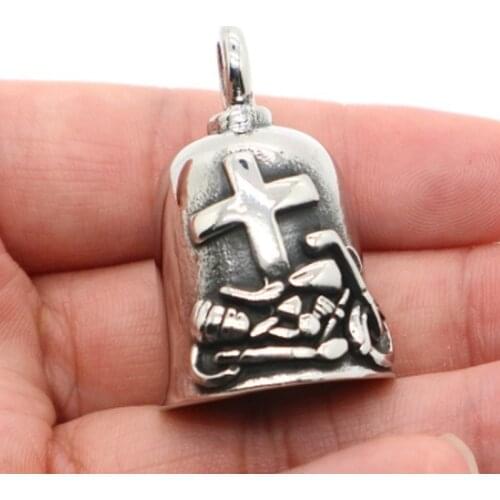 Fashion Trend Personality Mens Cool Motorcycle Neutral Bell-Shaped Punk Retro Pendant Necklace Boys Gifts