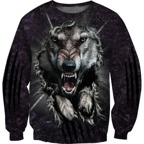 Wolf 3D All Over Printed Men Hoodies Sweatshirt Unisex Streetwear Zipper Pullover Casual Jacket Tracksuits KJ0185