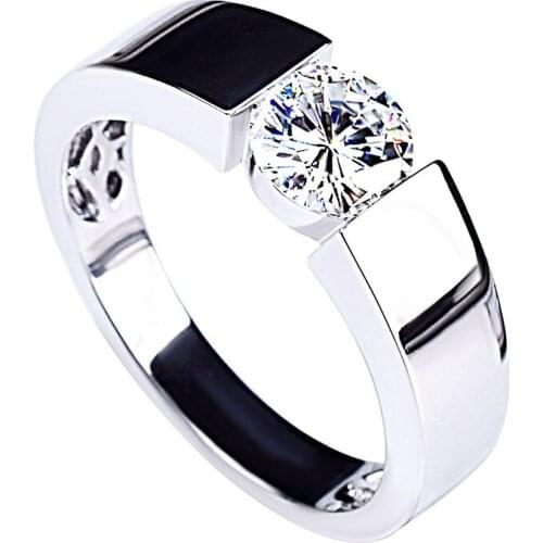 Real S925 Sterling Silver Mens Rings Unique Rose Gold Couple Luxury Exquisite and Elegant Engagement Wedding Party Anniversary