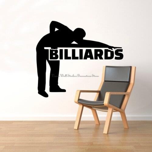 Billiard Wall Stickers Snooker Sports Game Home Bedroom Billiard Room Man Cave Decoration Vinyl Decal YD21