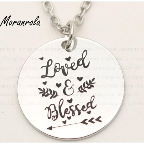 New arried"Loved and Blessed " Copper necklace Keychain,charm Hand Stamped Jewelry Valentines Day Necklace Gift for mom