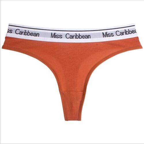 Womens underwear fun underwear pure cotton letter sports fitness solid color temptation traceless briefs womens T-shirt 301