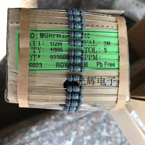 Original new 100% oxide film color sensitive ring resistance MGRFW2J0205A 1/2W 2M 5% 0.5W (Inductor)