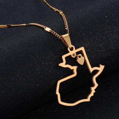 Stainless Steel Guatemala Map Pendant Necklace Map of Guatemala Heart Trendy Jewelry