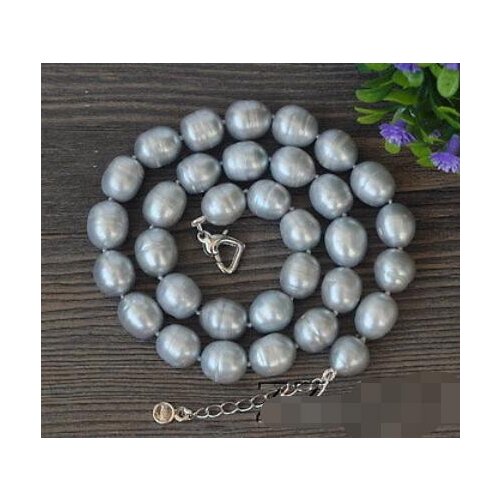 N1505363 10-11mm Grey Rice FW Pearls necklace