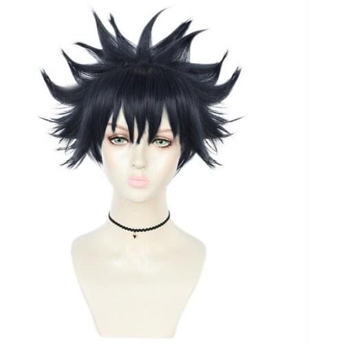 Anime Jujutsu Kaisen Fushiguro Megumi Dark Blue Wig Cosplay Costume Heat Resistant Synthetic Hair Men Women Short Wigs
